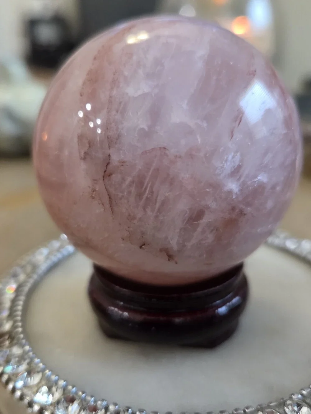 Natural Red Hematoid Quartz Orb Sphere #3